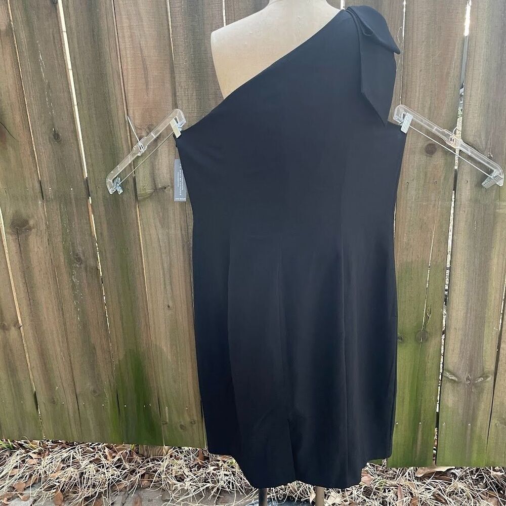 LANE BRYANT One Shoulder Bow DRESS Black 26 NWT - Picture 4 of 7